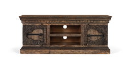 GINER Y COLOMER Meuble TV en bois de manguier massif marron vieilli