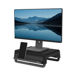 Fellowes Breyta Support pour Moniteur Noir Gris Ajustable en Hauteur Capacité 15 kg Portable avec Poignée