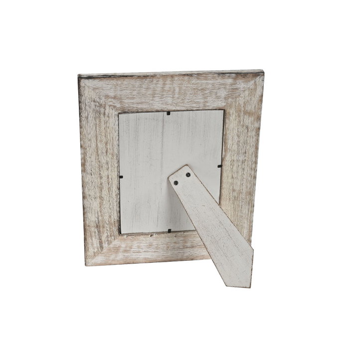 Cadre photo Home ESPRIT Blanc Naturel Verre Bois de manguier Indien 26,5 x 2 x 31,5 cm