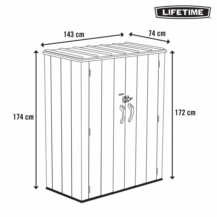 Lifetime Meubles de rangement Gris 143 x 174 x 74 cm