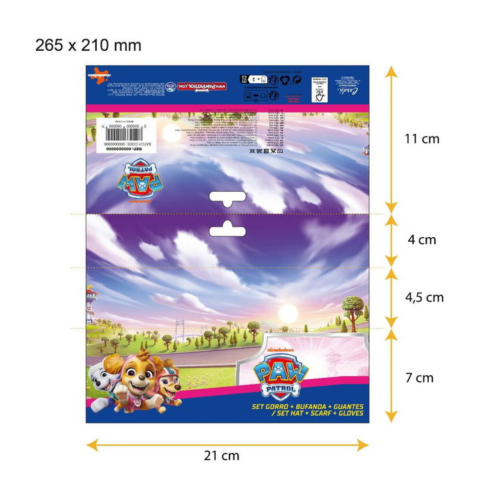 Bonnet et gants The Paw Patrol Rose