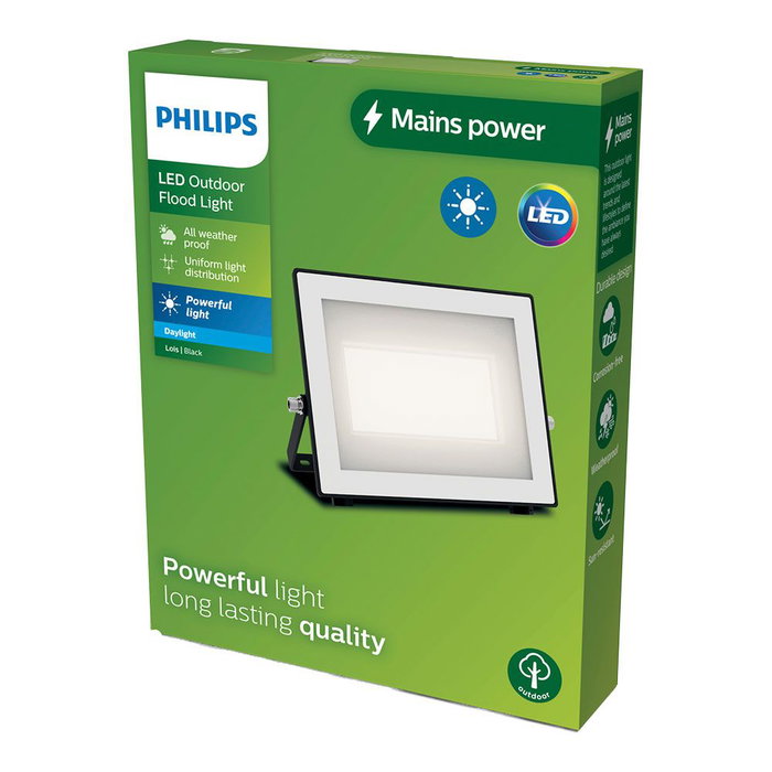 Philips Proyector LED 50W 5400lm 5000K Lumière du Jour Noir IP65