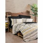BigBuy Home Parure de couette Noir-Blanc-Or Rayures 220 x 240 cm