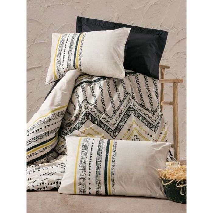 BigBuy Home Parure de couette Noir-Blanc-Or Rayures 220 x 240 cm BigBuy Home Parure de couette Noir-Blanc-Or Rayures 220 x 240 cm