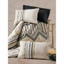 BigBuy Home Parure de couette Noir-Blanc-Or Rayures 220 x 240 cm