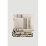 BigBuy Home Parure de couette Noir-Blanc-Or Rayures 220 x 240 cm