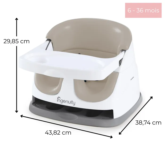 Ingenuity Baby Base Compact - Réhausseur 2-en-1 Cachemire Ingenuity Baby Base Compact - Réhausseur 2-en-1 Cachemire