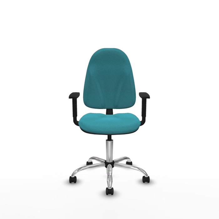 PIQUERAS Y CRESPO Chaise de bureau Algarra, tissu turquoise, base chromée PIQUERAS Y CRESPO Chaise de bureau Algarra, tissu turquoise, base chromée
