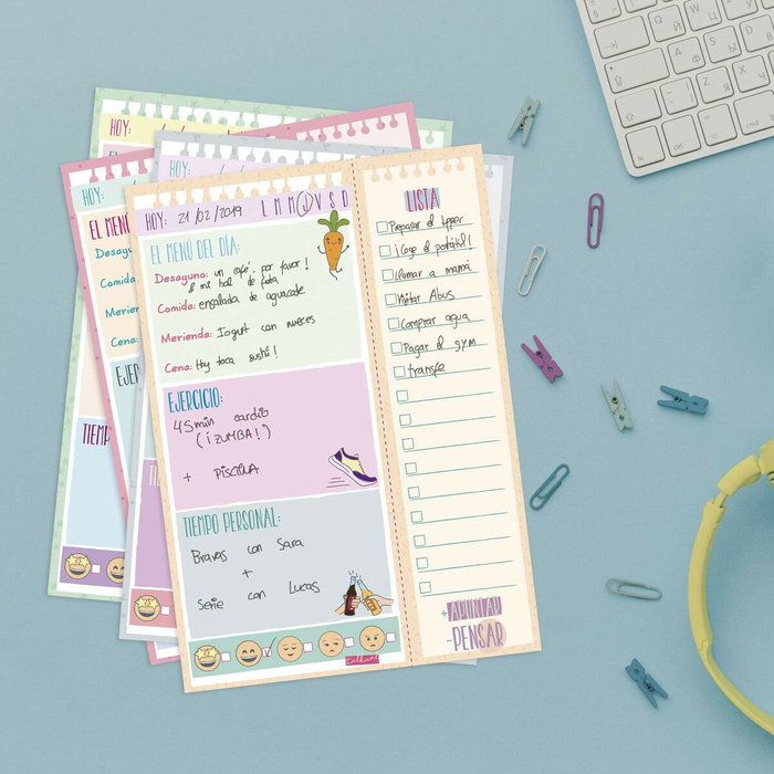 Planificateur quotidien Finocam TALKUAL 14,8 x 21 cm Blanc