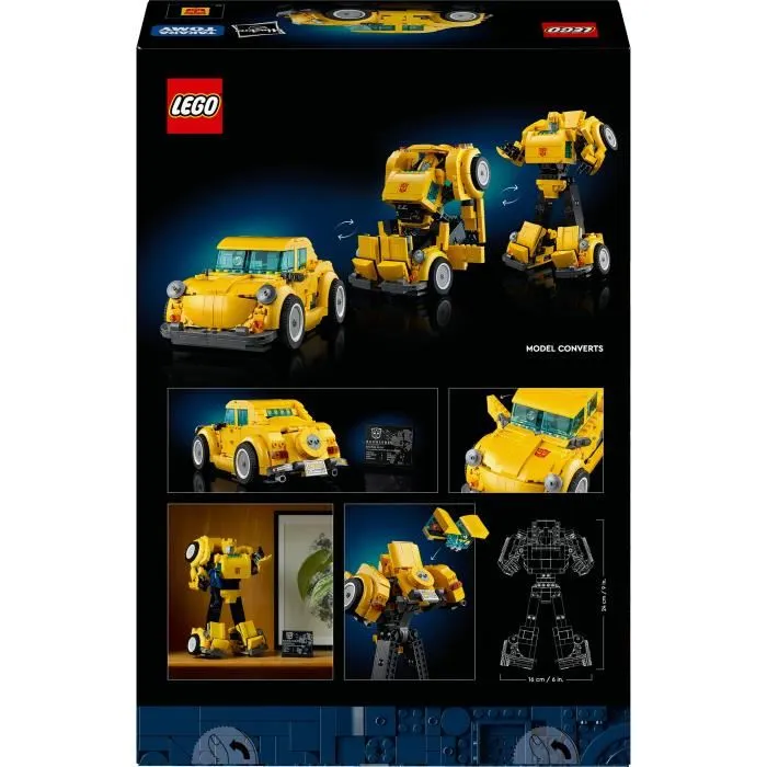 Lego Icons 10338 Bumblebee Transformers - Set de Construction Figurine Robot Transformer pour Adultes - 950 Pièces - Véhicule Autobot