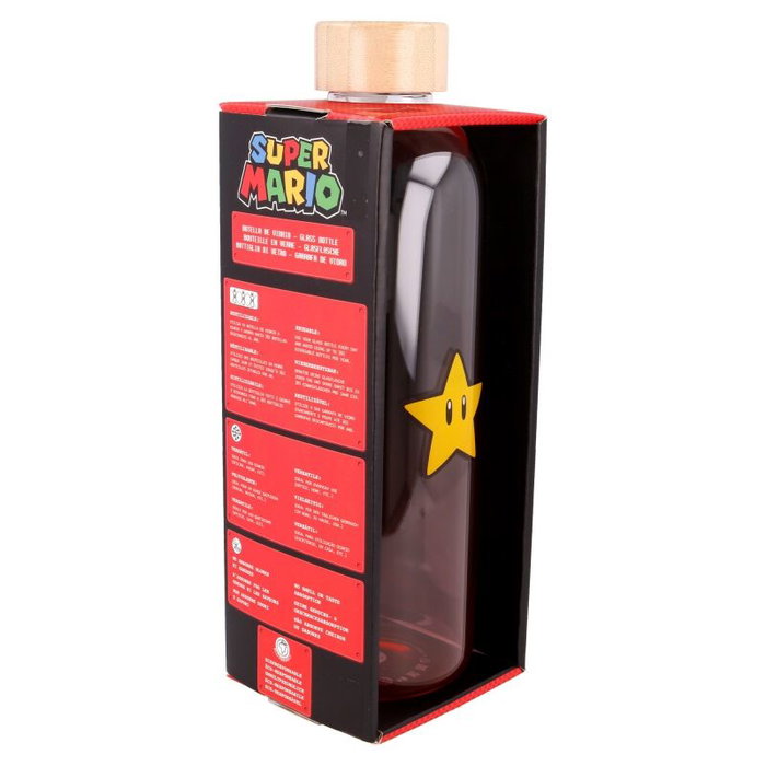 STOR Bouteille en verre Super Mario Bros Nintendo - 1030 ml - Dans son coffret cadeau