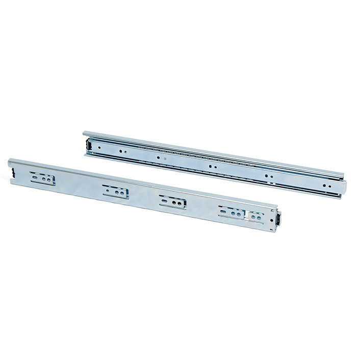 Emuca Lot de 5 jeux de Coulisses pour tiroirs, roulement à billes, hauteur 45mm, profondeur 400mm, sortie totale, Zingué