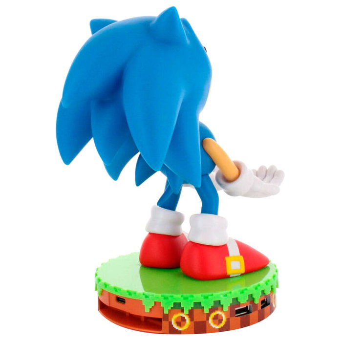 Cable Guy Deluxe Support de Chargement LED avec Figurine Sonic the Hedgehog 20 cm - Compatible PS5, Xbox Series X/S, USB, Bluetooth, Système REST Tournant