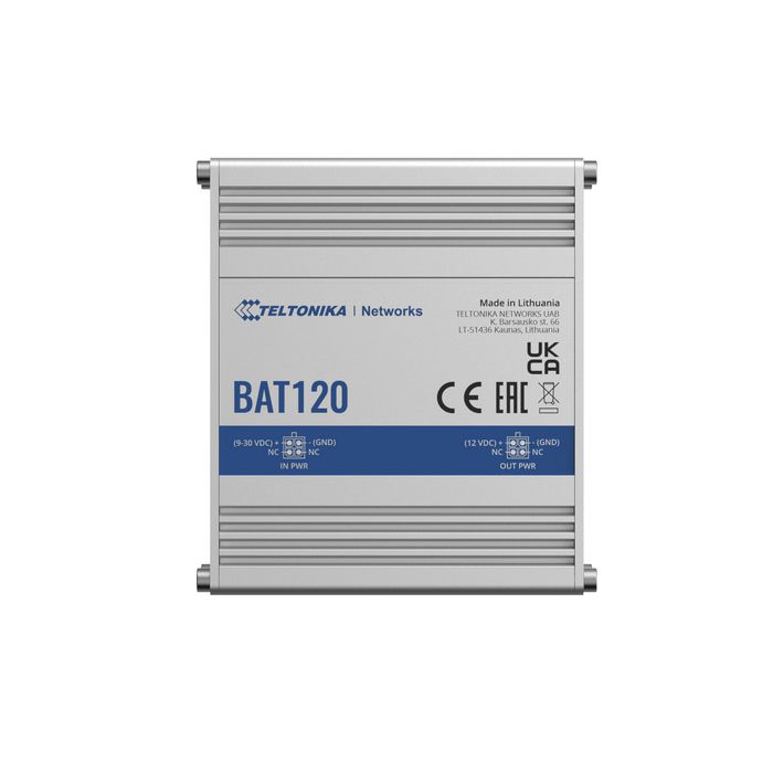 Teltonika Networks BAT120 - Alimentation sans interruption (UPS), 12 VDC, 2600 mAh, double port DC, protection contre les surtensions et surintensités