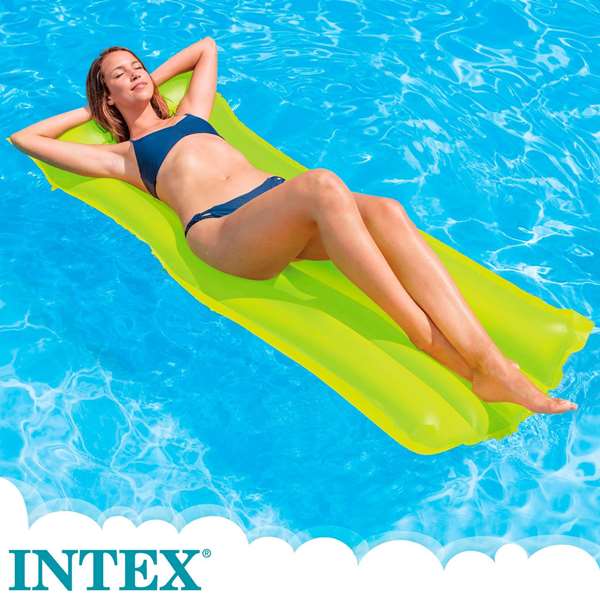 Intex Colchoneta 4 tubes couleurs néon 183x76 cm - Modèles en assortiment