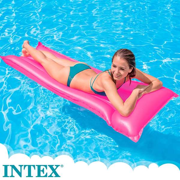 Intex Colchoneta 4 tubes couleurs néon 183x76 cm - Modèles en assortiment