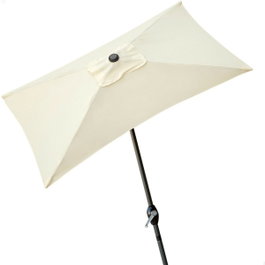 Color Baby Parasol de Terrasse 200x120 cm - Mât Aluminium 38mm - Crème