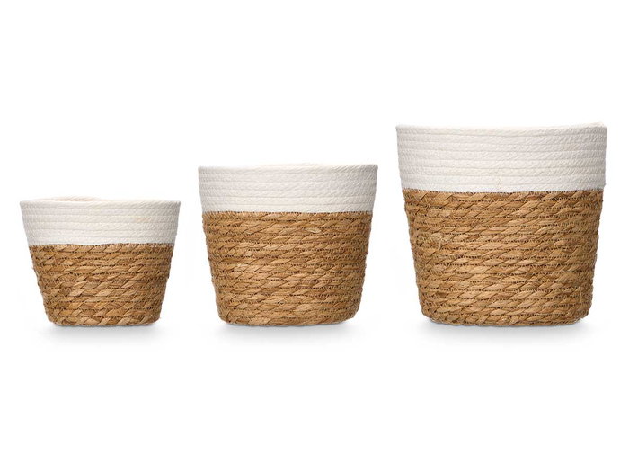 GIFTDECOR Set de 3 paniers ronds Blanco - Natural GIFTDECOR Set de 3 paniers ronds Blanco - Natural