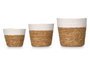 GIFTDECOR Set de 3 paniers ronds Blanco - Natural