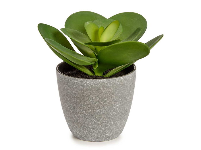 Ibergarden Maceta Planta Hoja Redonda Grande 18x18x18,5 cm Plastique Vert/Gris (Set de 12)