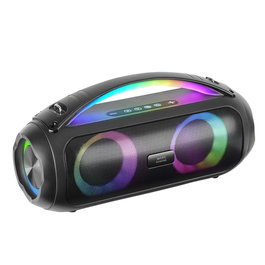 Mars Gaming MS-Pulse MSPULSE - Enceinte Bluetooth portable RGB 50W, batterie 5000mAh, USB-C, microSD, FM, noir