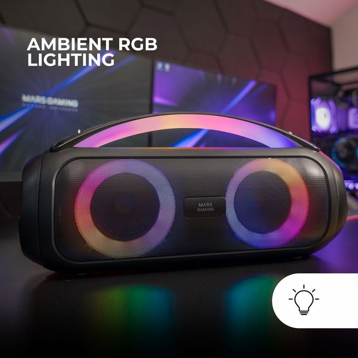 Haut-parleurs bluetooth portables Mars Gaming MS-PULSE BT 5.3 Noir 4 W 50 W