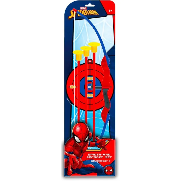 Marvel Set d'initiation au tir à l'arc Spider-Man - Arc et 3 flèches ventouse avec cible carton