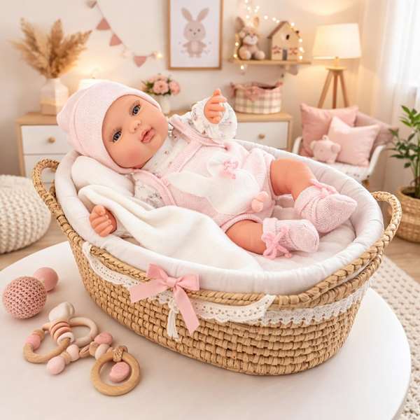 Berjuan My Little Reborn 32 cm Poids Réel Rose - Poupée Réaliste - Réf. 3052-26