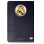 MOCILAB - Cahier A5 Real Madrid avec blason en 3D - Reliure textile - 120 pages non lignées - Couleur bleu - Article officiel