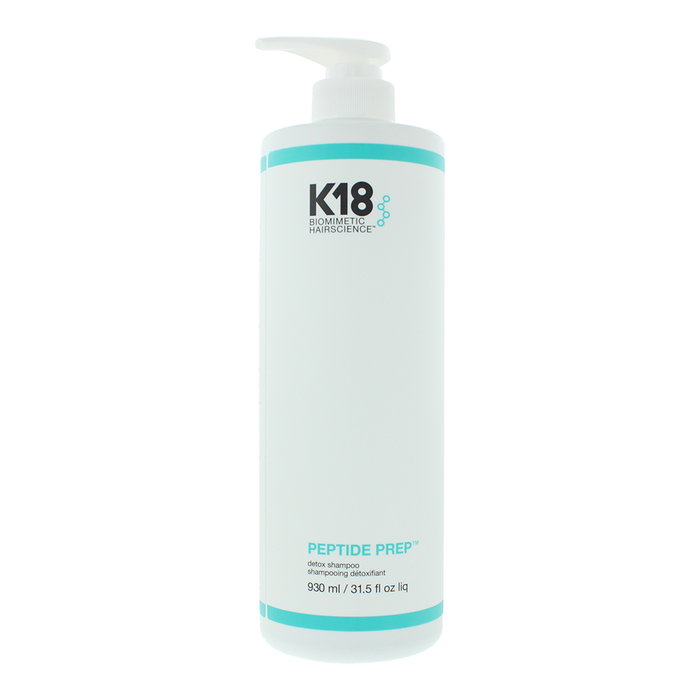 K18 Shampooing Detox Peptide Prep au charbon activé - Nettoyage en profondeur pour cheveux - 930 ml