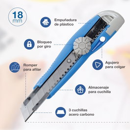 Hantums Cutter standard avec roue de verrouillage et 3 lames