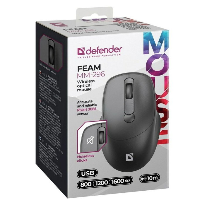 Souris Gaming Defender FEAM MM-296 RF SILENT Noir