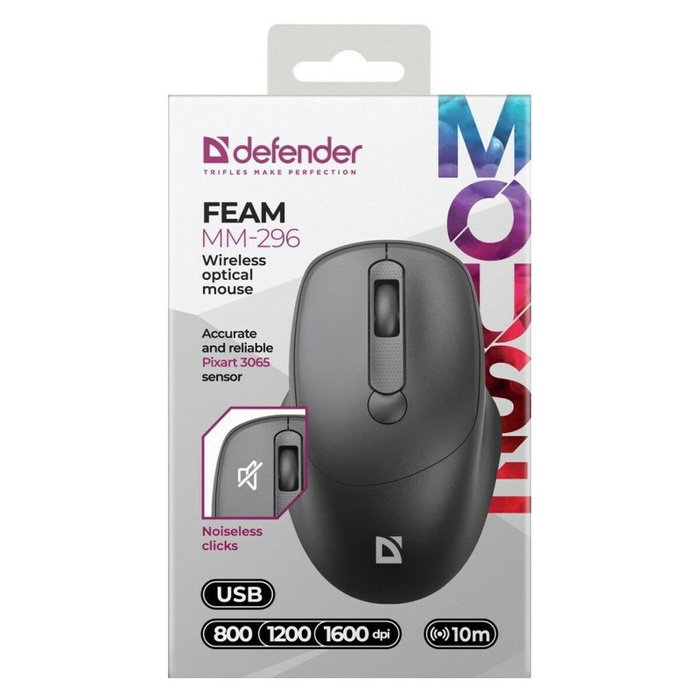Souris Gaming Defender FEAM MM-296 RF SILENT Noir