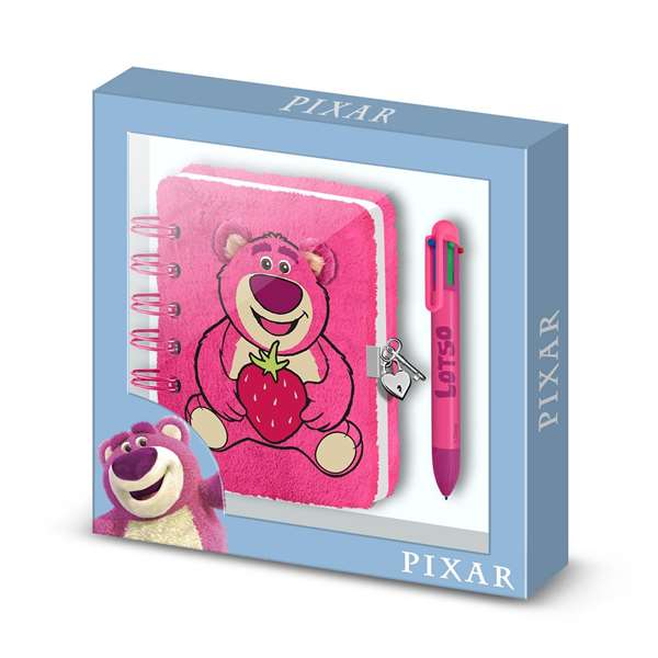 Karactermania Bloc-notes en peluche Lotso avec stylo 6 couleurs et cadenas - Journal A5 100 pages à motifs - Taille 24x23x2.5cm - Polyester et papier Karactermania Bloc-notes en peluche Lotso avec stylo 6 couleurs et cadenas - Journal A5 100 pages à motifs - Taille 24x23x2.5cm - Polyester et papier