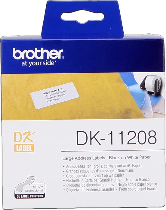 Brother DK-11208 Étiquettes 38x90mm Noir sur blanc Brother DK-11208 Étiquettes 38x90mm Noir sur blanc