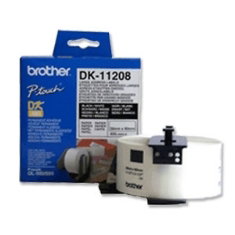 Brother DK11208 Rouleau d'étiquettes précoupées papier blanc 38x90mm 400 étiquettes Brother DK11208 Rouleau d'étiquettes précoupées papier blanc 38x90mm 400 étiquettes