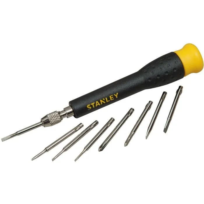 Stanley - Jeu de 16 micro tournevis, lames interchangeables : fente, Phillips, hexagonal, Torx - STHT0-62633