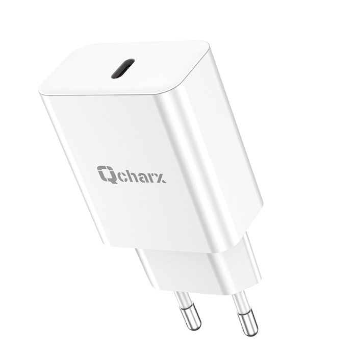 Qcharx Chronos Chargeur USB-C 20W Rapide avec Puissance 20W Max - Prise Secteur Qcharx Chronos Chargeur USB-C 20W Rapide avec Puissance 20W Max - Prise Secteur