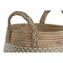 Set de basket Home ESPRIT Blanc Naturel Marron Clair PVC Herbier marin Joncs 35 x 35 x 30 cm 2 Pièces