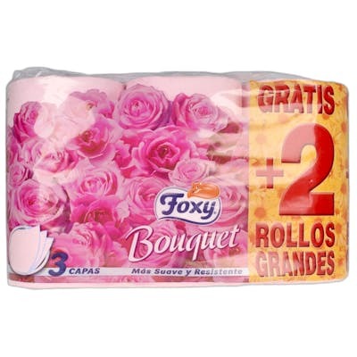 Foxy BOUQUET papier hygiénique coloré et parfumé 3 couches, 6 rouleaux