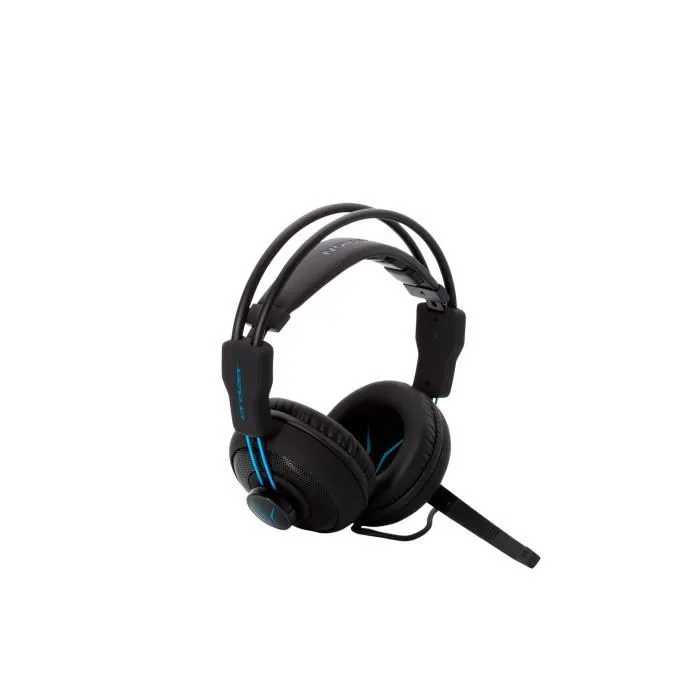 Erazer MD 88640 Casque Gamer Filaire pour PC et Console, Design Noir/Bleu, Coussinets Ergonomiques pour Confort et Immersion Sonore