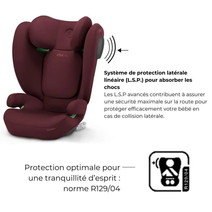 CYBEX Solution B3 i-Fix Siège Auto Groupe 2/3 (3-12 ans, 15-50 kg, 100-150 cm) Rouge - Inclinable et ISOFIX