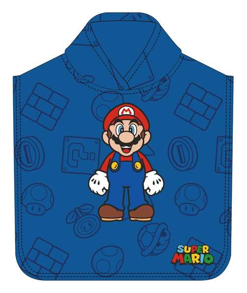 Safta Poncho en microfibre Super Mario 50 x 100 cm, accessoire déco, âge recommandé 3 ans