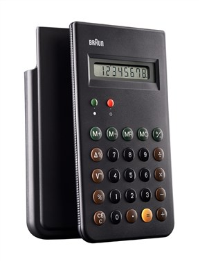 Braun BNE-001-BK Calculatrice électronique - Réplique de l'icône Braun ET66 Version 2 avec boutons circulaires convexos, design minimaliste