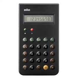 Braun BNE-001-BK Calculatrice électronique - Réplique de l'icône Braun ET66 Version 2 avec boutons circulaires convexos, design minimaliste