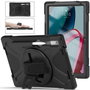 eSTUFF Coque Defender Austin pour Lenovo Tab P11 Pro 2022 2ème Génération 11.2" - TB132FU - Support Rotatif 360° - Protection Sans Verre Avant - Noir