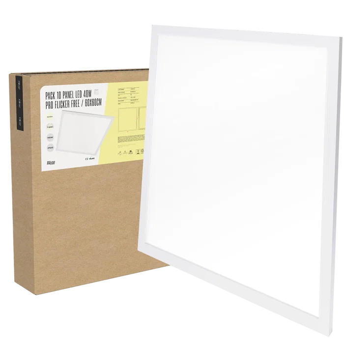 BX3 LIGHT Pack 10 Panneaux LED 40W 4000 Lm 6500K 60x60cm Pro Flicker Free
