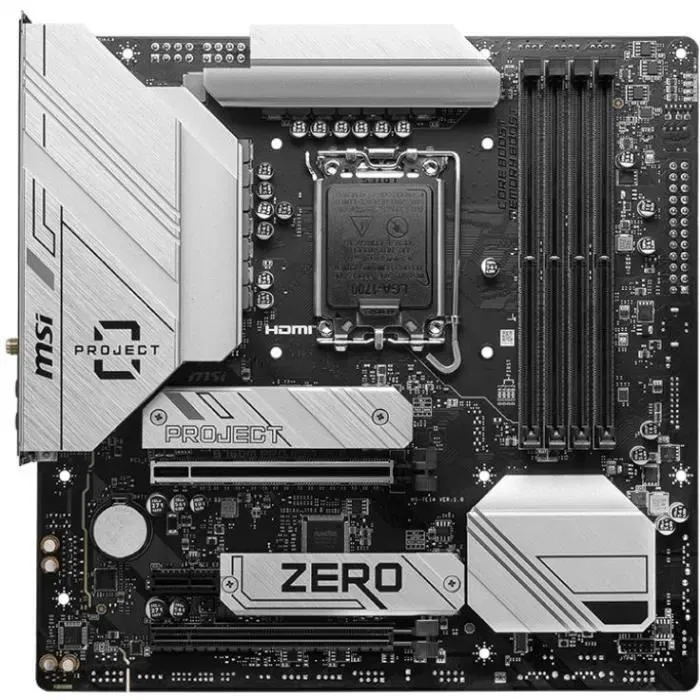 MSI Carte mère B760M Project Zero Intel B760 Socket LGA 1700 micro ATX DDR5 256 Go SATA III Gigabit Ethernet MSI Carte mère B760M Project Zero Intel B760 Socket LGA 1700 micro ATX DDR5 256 Go SATA III Gigabit Ethernet