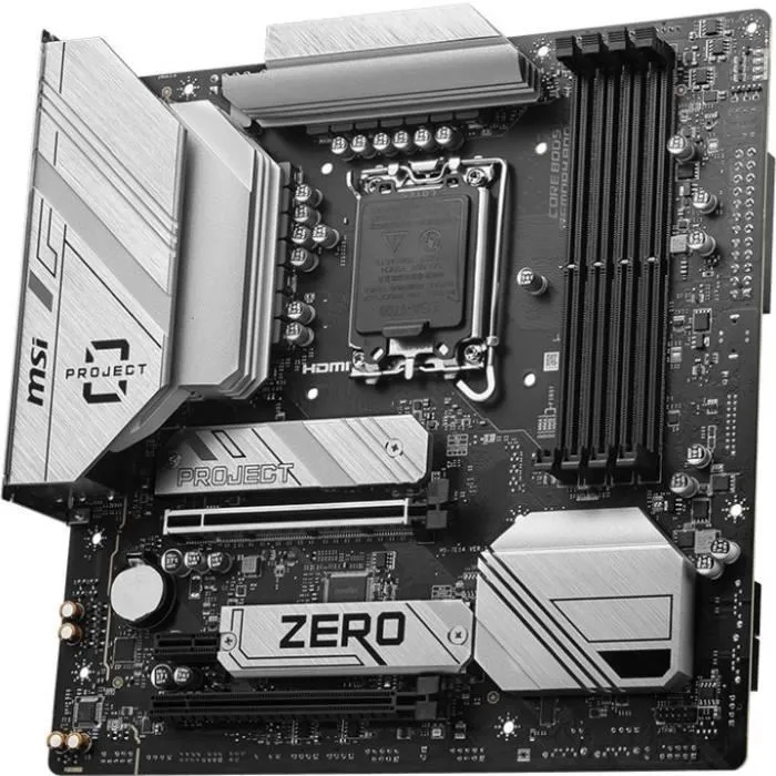 MSI Carte mère B760M Project Zero Intel B760 Socket LGA 1700 micro ATX DDR5 256 Go SATA III Gigabit Ethernet MSI Carte mère B760M Project Zero Intel B760 Socket LGA 1700 micro ATX DDR5 256 Go SATA III Gigabit Ethernet