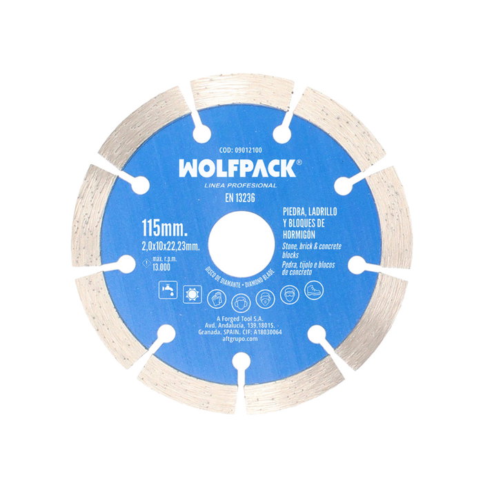 WOLFPACK LINEA PROFESIONAL Disque Diamant 115 mm pour Pierre, Brique et Réfractaire WOLFPACK LINEA PROFESIONAL Disque Diamant 115 mm pour Pierre, Brique et Réfractaire
